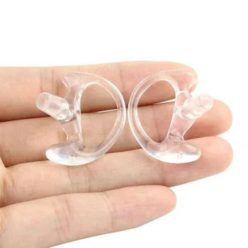 

New 1 Pairs Transparent Silicone Soft Earbud for Walkie Talkie Covert Acoustic Tube Earpiece