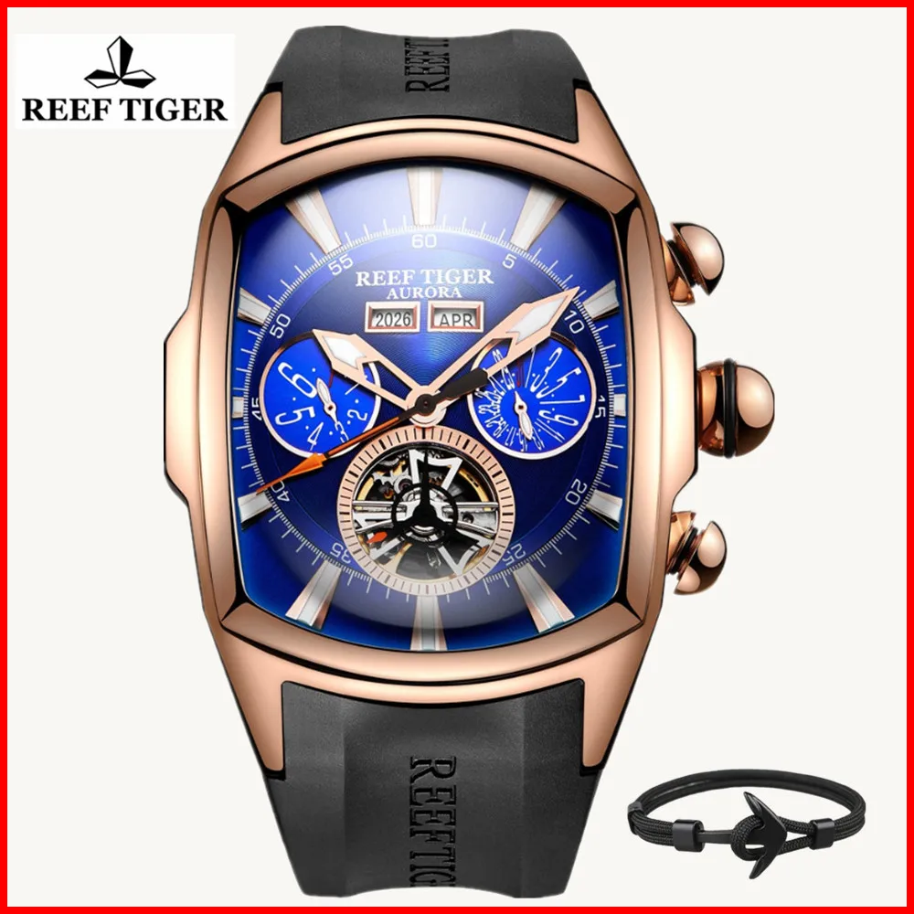Relogio Masculino 2019 Reef Tiger Men Sports Watches Luminous Mechanical Tourbillon Waterproof Watches erkek kol saati RGA3069 Relogio Masculino 2019 Reef Tiger Men Sports Watches Luminous Mechanical Tourbillon Waterproof Watches erkek kol saati RGA3069