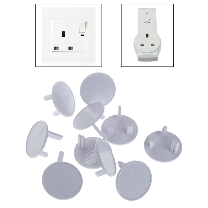 10Pcs UK Power Socket Protection Cover Socket Outlet Mains Plug Cover
