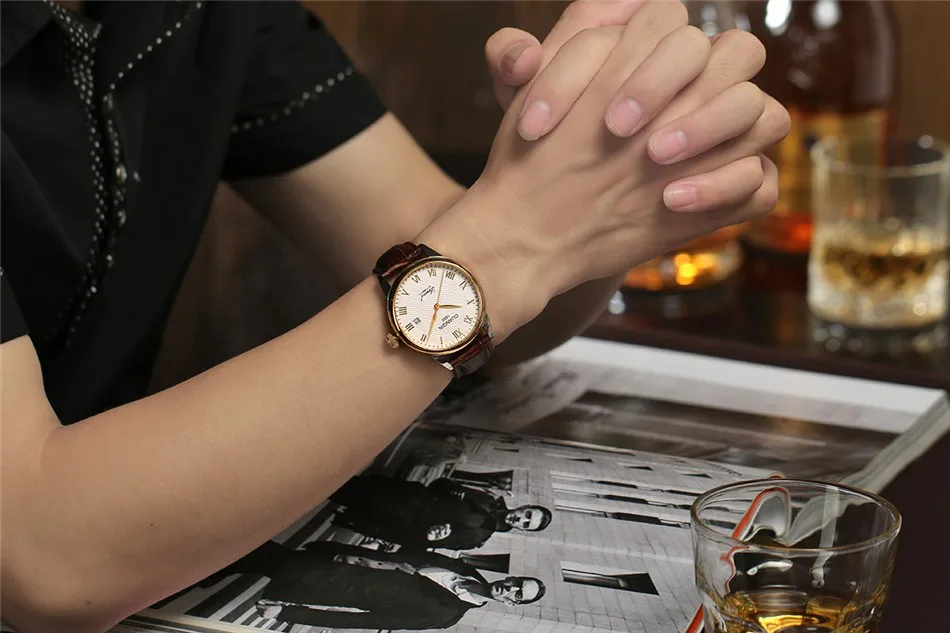 GUANQIN Mens watch Luxury Automatic Watch Men Mechanical Movement Wristwatches Waterproof Watches Top Brand White Day Display