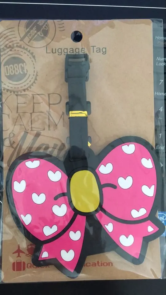 

1pcs pink bow PVC Bag Pendant Travel Name/luggage Tag Novelty toys