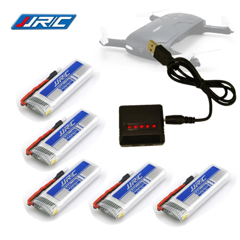 Lipo Battery 3.7v 500mAh for E50 JJRC H37 ELFIE Drone RC Dron Helicopter Li-Battery Bateria + 5-in-1 Charger Spares Part