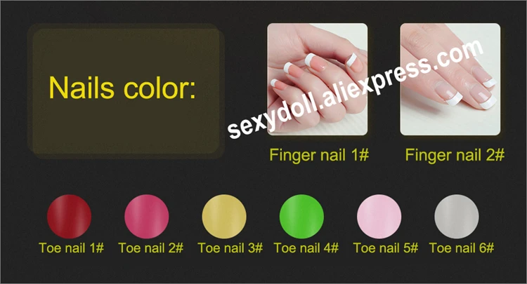 silicone sex doll nail color
