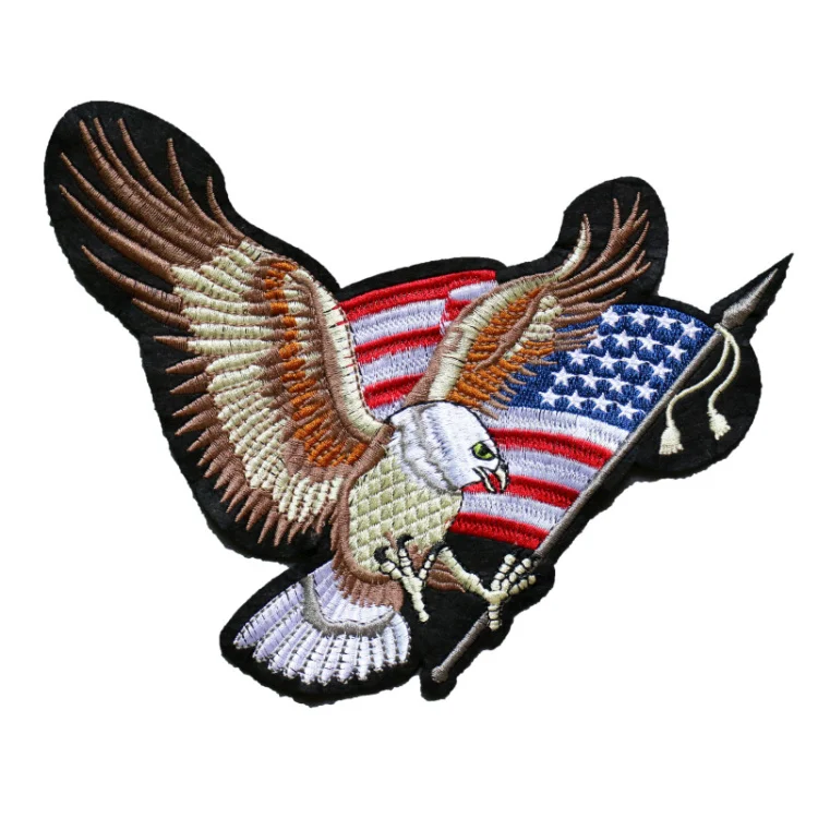 

custom embroidered patch American Eagle Flag Iron /Sew On Patch Motif Applique can be customized as your request factory direct