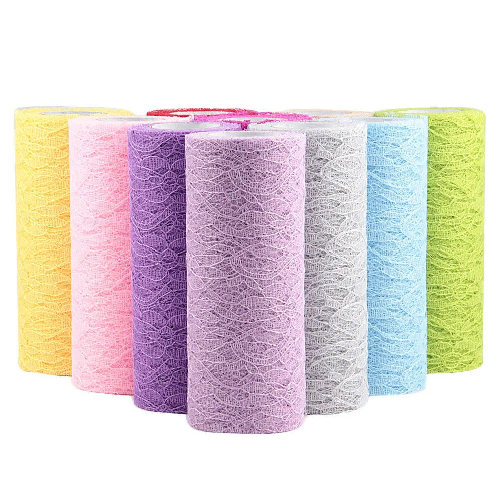 

Tulle Rolls Spool Lace Roll 6"15cm x10YD Netting Lace Fabric for Tutu Skirt Chair Sash Bow Table Runner Lace Fabric Decoration