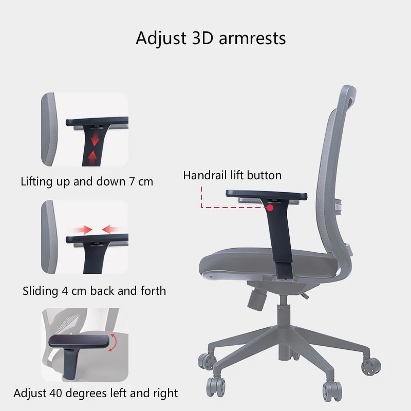 Adjustable Office Chair Simple Style Mesh Cloth Computer Seat Lifted Androtation Reclining Staff St