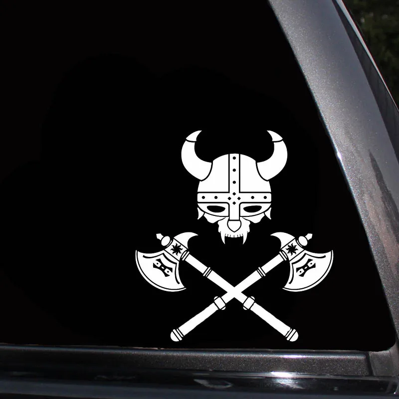 YJZT 13.1*14CM Serious Viking Warrior Symbol Soldier Decal Black/Silver Covering The Body Car Sticker Vinyl C20-1773