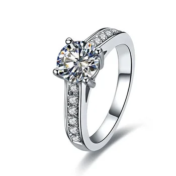 

Test Positive 1CT Moissanite Diamant Ring For Woman Sterling Silver White Gold Cover Brilliant Forever