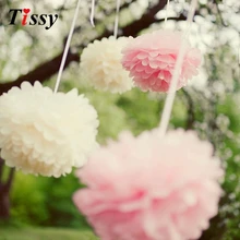 5PCS 6inch(15CM) Multi Colors Tissue Paper Pom Poms Handmade Paper Flower Ball Pompom Home Kids Birthday&Wedding Car Decoration