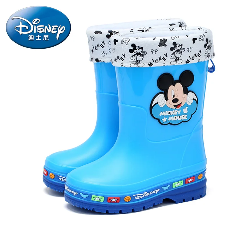 Детские непромокаемые сапоги с 3D рисунком Микки Мауса; Водонепроницаемая Обувь для мальчиков; непромокаемые сапоги для девочек с Минни;