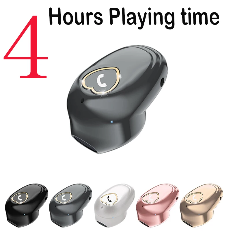 

Invisible Hidden Mini Wireless Bluetooth Earphone Sports Earbuds with Mic Handsfree Headset Playing time more than 4 hours