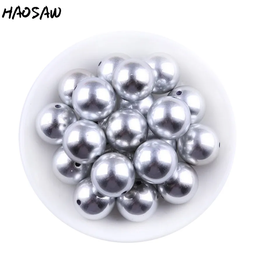 

Cordial Design 20MM 100pcs/Lot Handmade Bead Chunky Bubblegum Acrylic Solid Beads Matter Silver UV Beads For Jewelry KQWB-517596