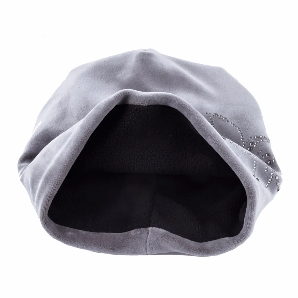 TQMSMY Brand Women's Beanie Lily Flower Rhinestones Hat Women Shine Velvet Kintted Skullies Cap Female Beanie Beanies Cap TMDH59 6
