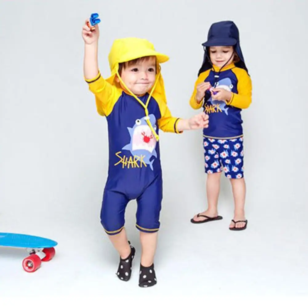 Kidlove/Детские быстросохнущие топы с рисунком для мальчиков, шорты, мусульманский купальный комплект