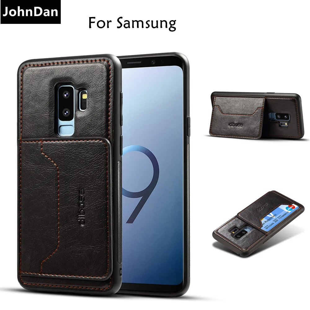 

For Samsung Galaxy S10 S10E S9 Plus Note 9 8 Leather + TPU Magnet Stand Credit Card Slot Case For Samsung S 9 10 Plus Cover Case