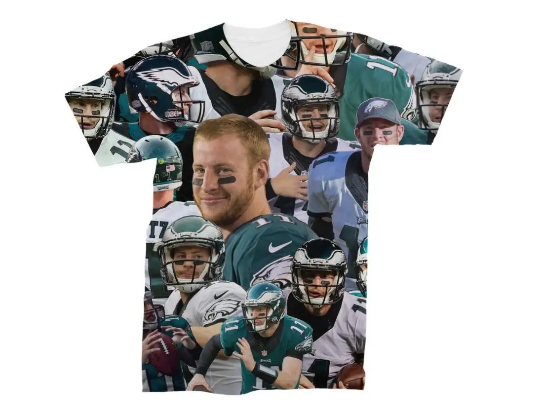Новая футболка Carson WENTZ с 3D принтом фотоколлаж много лиц размер S 5XL | Мужская одежда