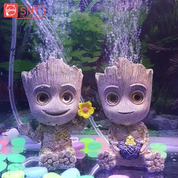 

Lovely Groot Tree Aquarium Fish Tank Decor Oxygen Pump Air Bubble Stone Air Pump Drive Fish Tank Toy Aquarium Ornament Decor