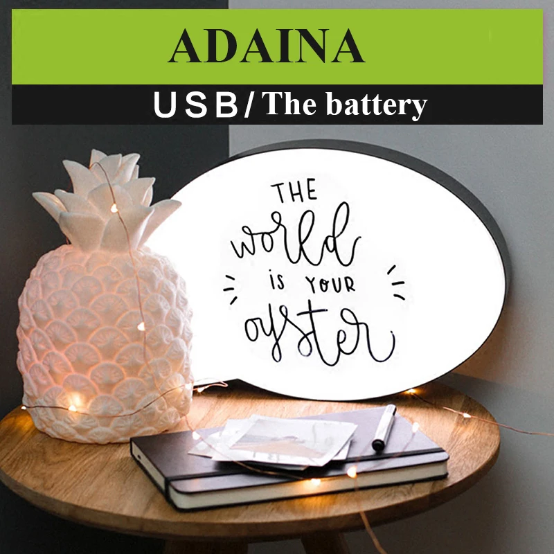 Светодиодная световая коробка ADAINA USB/AA для дня рождения свадьбы украшения стен в