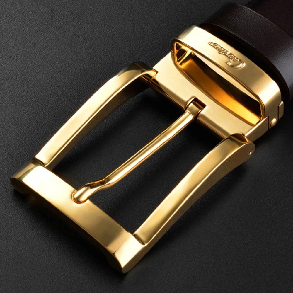 

Ciartuar Belt Genuine Leather Pin Buckle Belts for Men Business Jeans Top Layer Cowhide High Quality Strap Male belts Luxury
