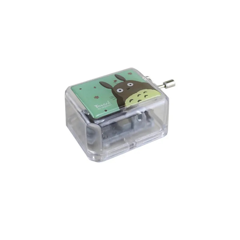 Música miniatura Miyazaki Hayao animación caja de música TOTORO chico juguetes cajas de música manivela de mano cajas mecánicas de acrílico