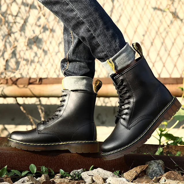 Boots Women Genuine Leather Shoes Winter Boots Shoes Martin Woman Casual Spring Genuine Leather Botas Mujer Female Ankle Boots