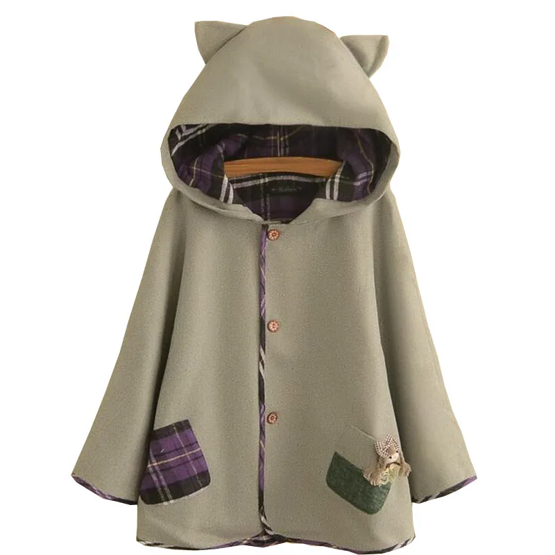 Mori Girl 2017 New font b Women s b font Autumn Sweet Loose Cute Cloak Solid