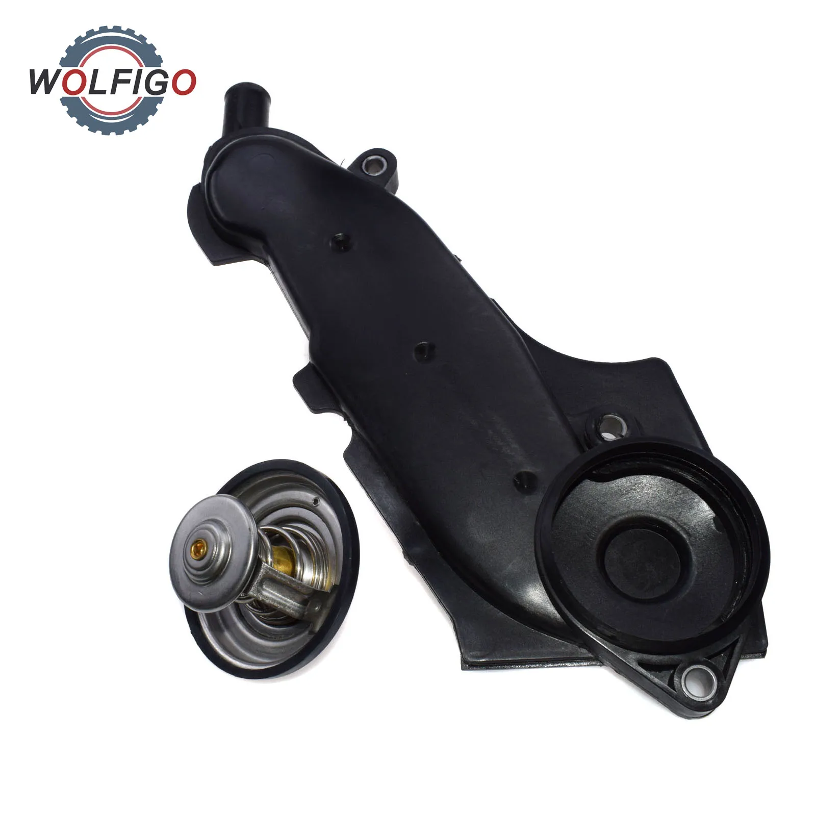 WOLFIGO Engine Coolant Thermostat & Housing Set For Audi A4 A6 A6