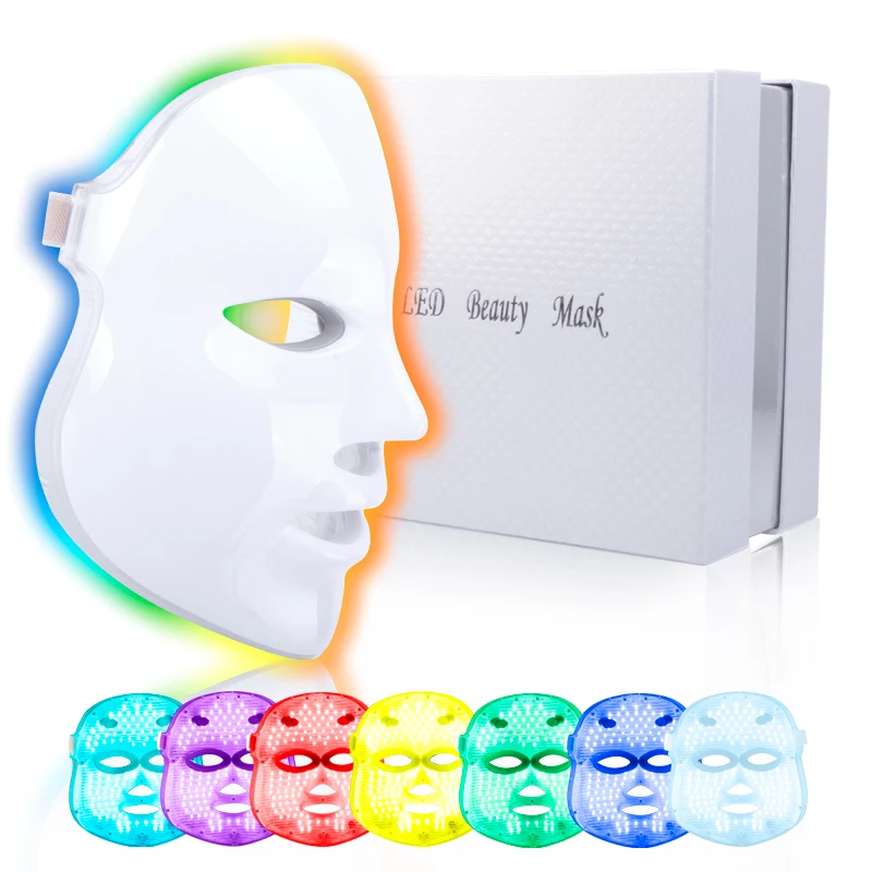  2 Types 7 Colors Electric Led Facial Mask Face Mask Machine Light Therapy Acne Mask Neck Beauty Led