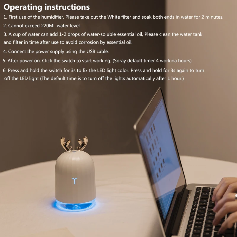 Billige Hohe Qualität 220ML Ultraschall luftbefeuchter Aroma Ätherisches Öl Diffusor für Home Auto USB Fogger Mist Maker mit LED nacht Lampe