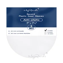 25 прозрачные антистатические 3 мил пластиковые виниловые записи внутренние рукава для " записи 45 об/мин