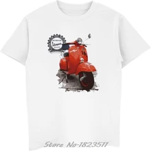 De dibujos animados Retro Vespa chica jinetes T camisas clásica Vespa Vintage motos Scooters Casual camisetas Homme T camisa