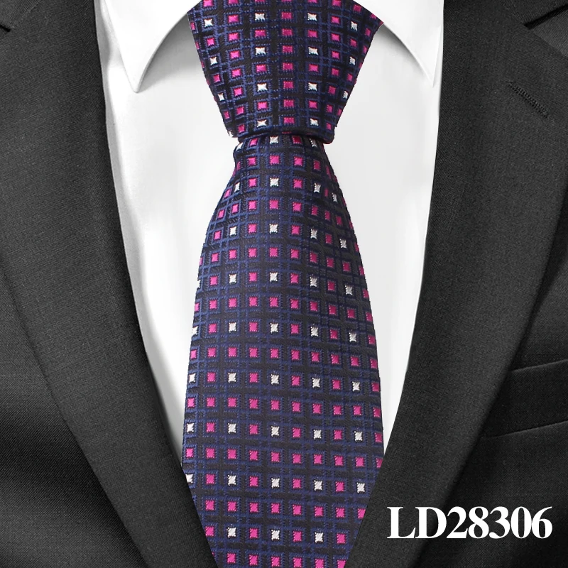 Модные Галстуки Для худой шеи для мужчин, повседневный клетчатый галстук для костюма Gravatas, синие мужские галстуки s для бизнеса, свадьбы, ширина 6 см, тонкие мужские галстуки - Цвет: LD28306