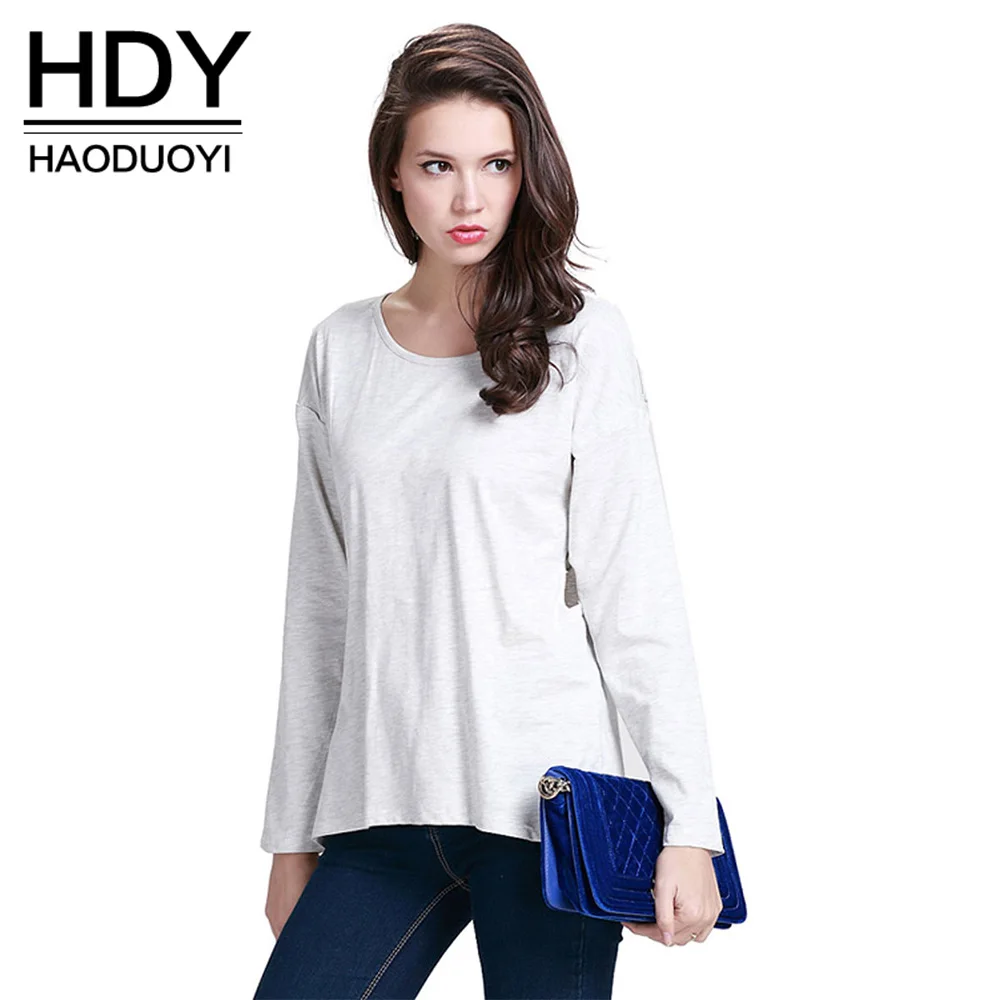 HDY Haoduoyi Новая модная женская футболка повседневные футболки с круглым вырезом и