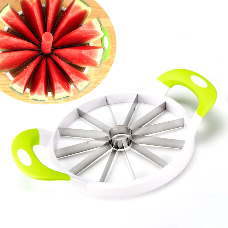  Large Stainless Steel Slicer, Slices Fruit, Melons, Watermelon, Pineapple, Vegetables and More  (12 Perfect Slices) 