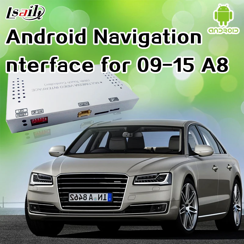 Android 6,0 gps навигационная коробка видео интерфейс для AUDI A8 со смартфоном Mirrorlink, приложения