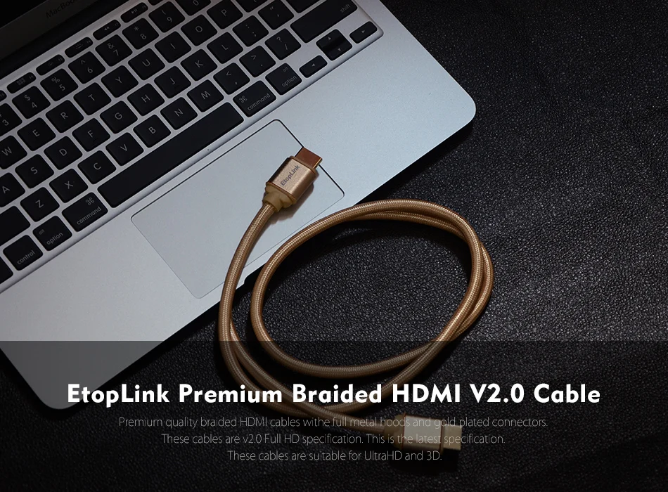 EtopLink Золотой HDMI кабель 2,0 HDMI к HDMI кабель 4K HDMI адаптер 3D для PS3 проектор HD lcd Apple tv компьютер 1 м 1,8 м 3 м 5 м 10 м