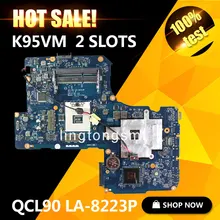 Original K95VM for ASUS Laptop motherboard QCL90 LA-8223P REV1.0 Mainboard 2 RAM Slots GeForce 630M 1G Ram 100% tested
