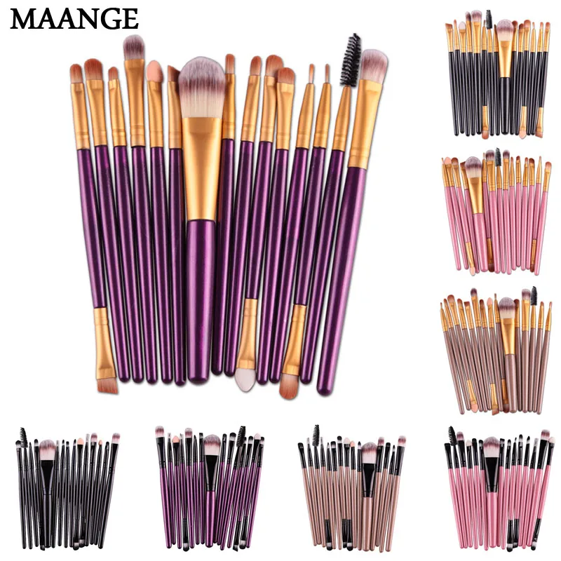 

15 pcs / Sets Eye Shadow Foundation Eyebrow Lip Brush Makeup Brushes Tool set cosmetic tool set #20.15