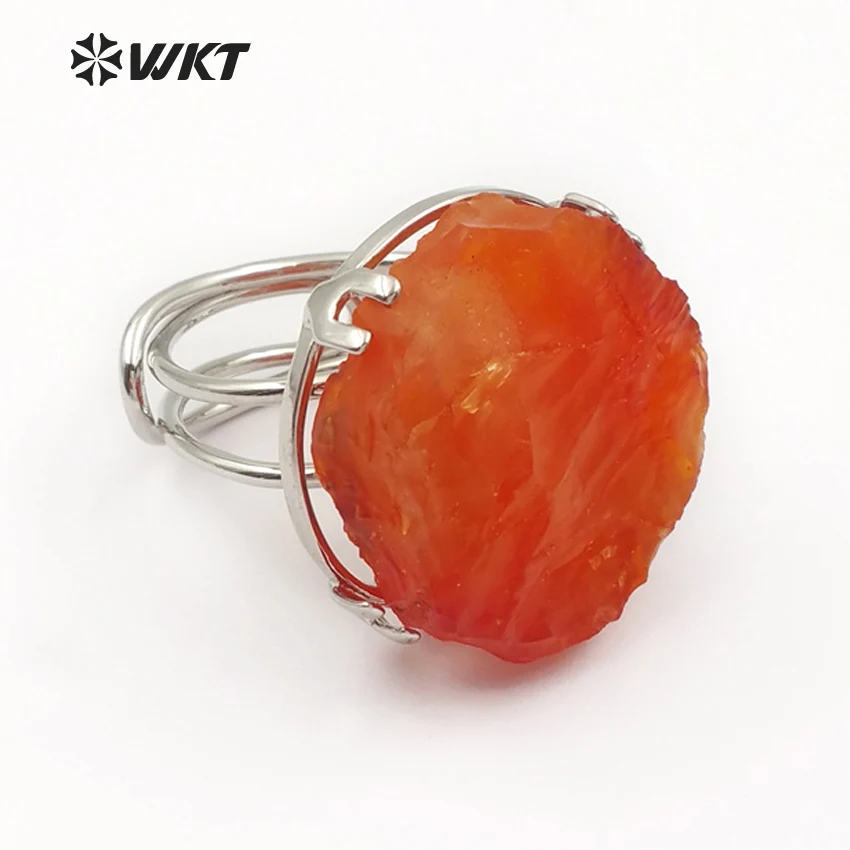 WT-R313 WKT Новые поступления! Натуральный камень женские кольца Красивая круглая форма камень с золотом/серебряным металлическим покрытием высшего качества
