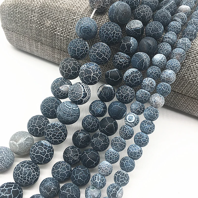 

Wholesale 6/8/10mm Frost Cracked Dream Fire Dragon Veins Round Loose Bead For Jewelry Making 15" Diy Bracelet&Necklace #05