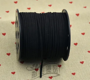 

1pc/lot DIY jewelry accessories, 2.5X1.5 black South Korea plush leather cord 100 yards free shipping