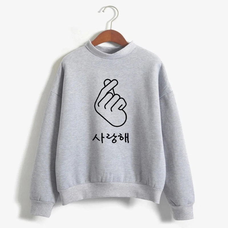 Got7 Hangul толстовка с круглым вырезом для женщин Kpop Стиль пуловер с длинными рукавами толстовки осень зима теплый флис женская одежда - Цвет: 3