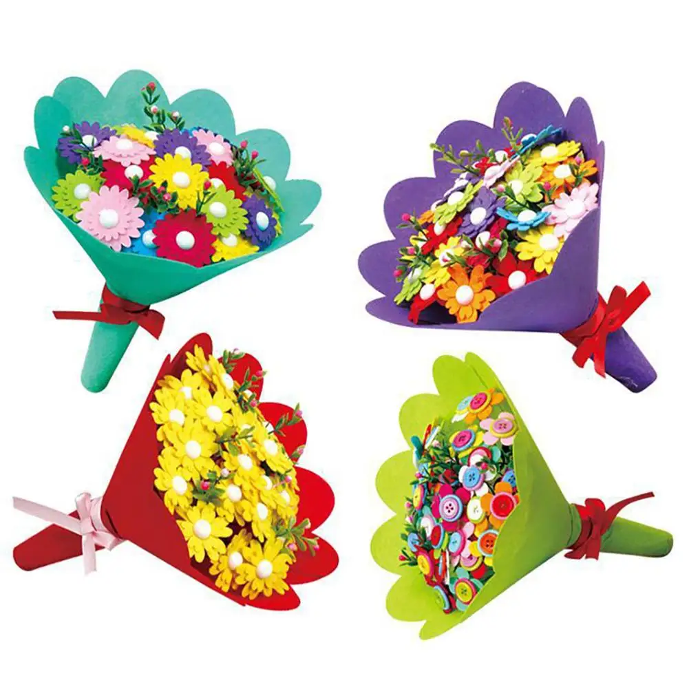Детский сад ручная головоломка нетканый цветочный букет DIY Детские принадлежности игрушка подарок Горячая