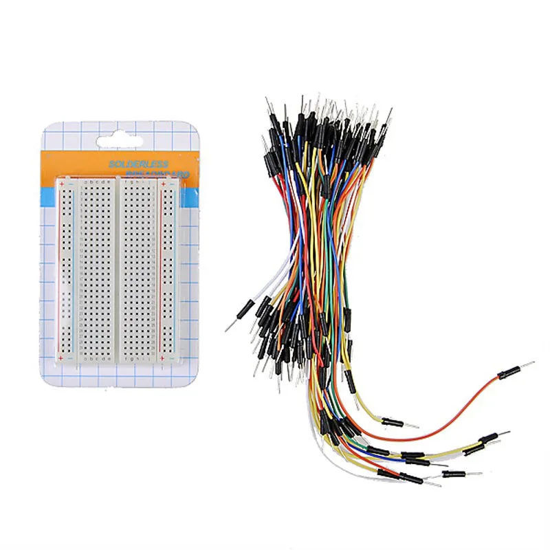 

PCB 400 Tie Points Prototype Board Breadboard With 65pcs Jumper Cable Wire