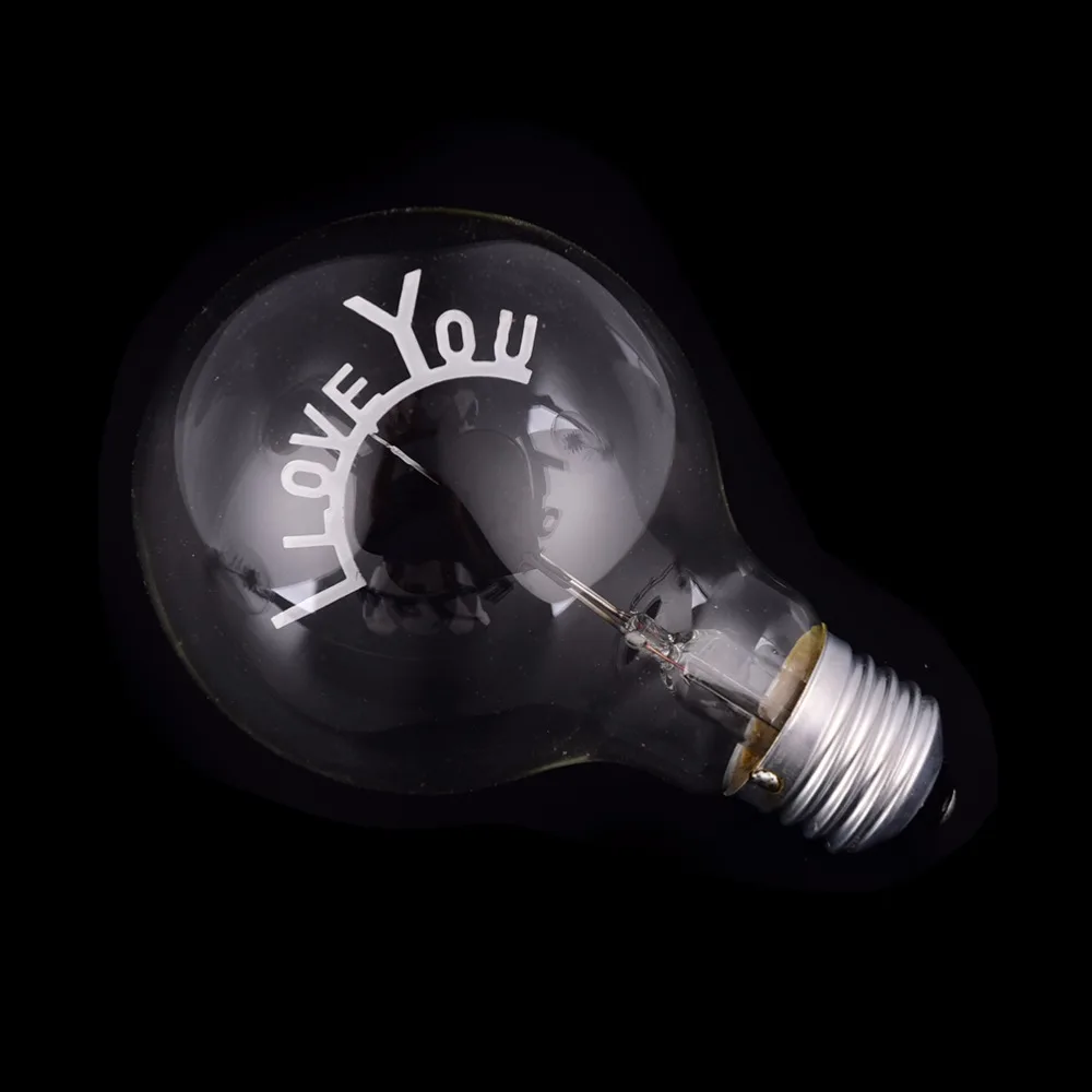 Новый E27 3 Вт EDISON ЛАМПЫ я люблю тебя в форме декоративные лампочки накаливания Винтаж лампы 3 Вт 220 В ретро Эдисон украшения искусства