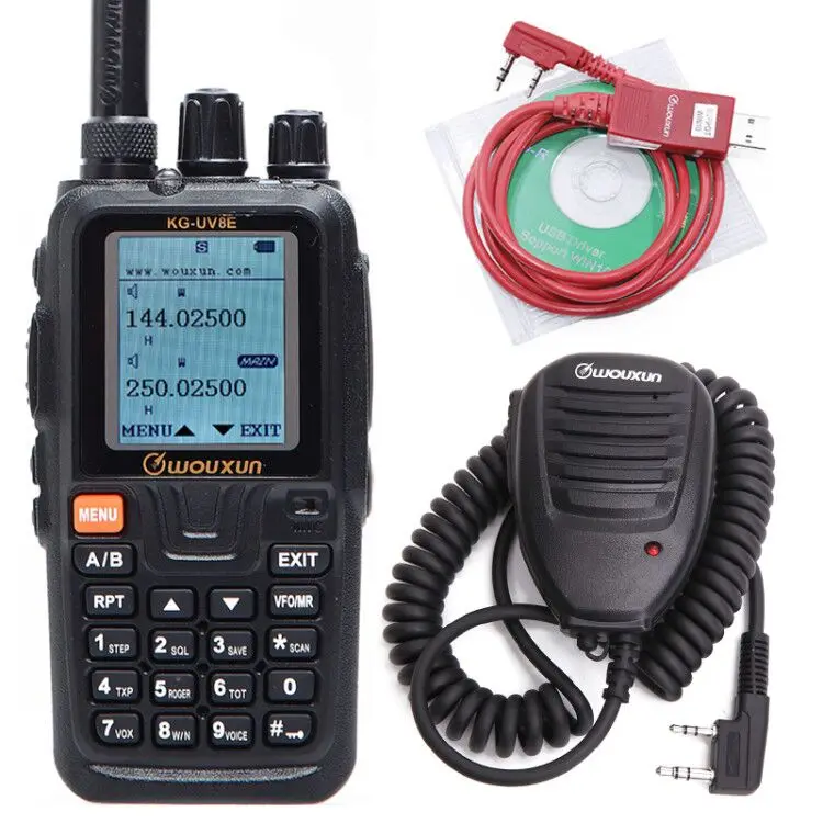 Wouxun KG-UV8E трехдиапазонный 136-174/220-260/400-520 МГц перекрестный репитер Дуплексная работа 999CH VOX CTCSS/DCS Ham Радио рация - Цвет: as pic show
