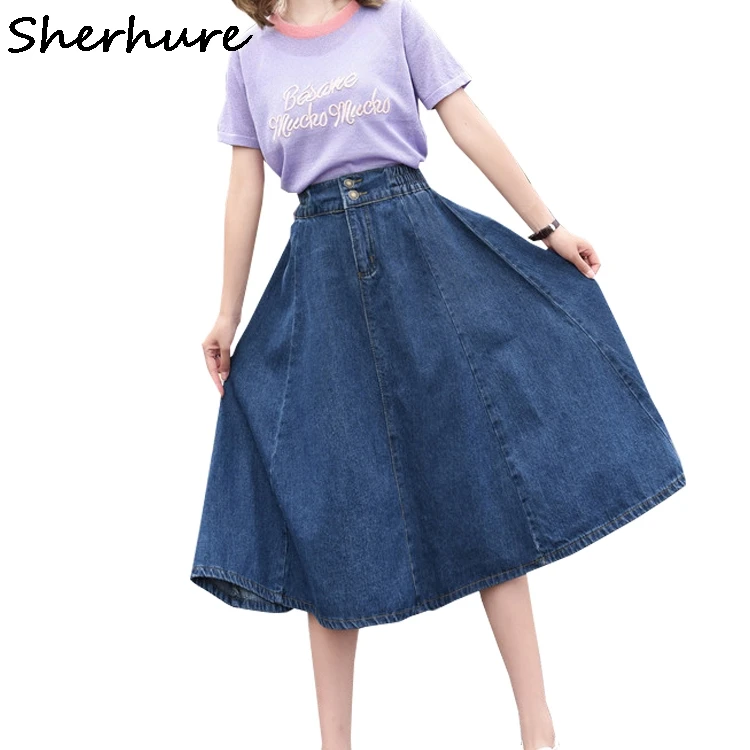 Sherhure 2018 Women Denim Skirt High Waist Plus Size 4XL 5XL Women Long ...