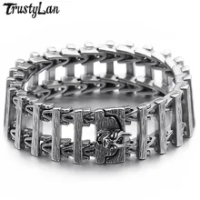 TrustyLan клевый, панк-рок голова дракона Мужские браслеты и браслеты ювелирные изделия Цепь звено из нержавеющей стали Мужской Браслет дропшиппинг