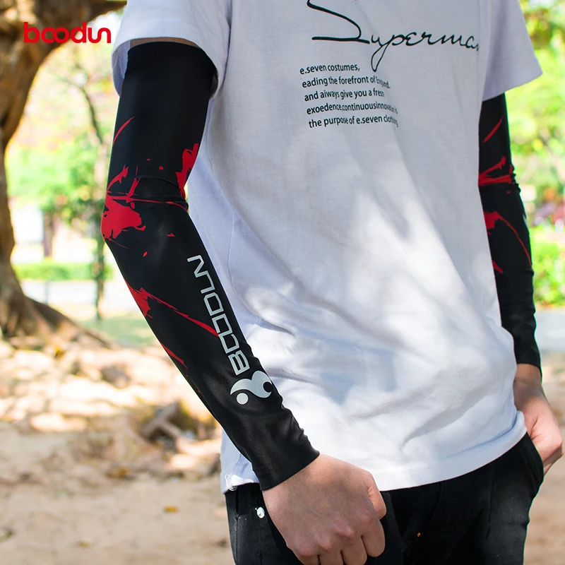 

BOODUN Sun Protection Arm Sleeves UV Resistance Cool Lycra Cover Cycling Sleevelet Arm Unisex Covers Manguito Arm warmer Men