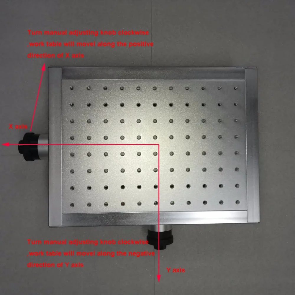 how to adjust X axis and Y axis on 2D work table by hand
